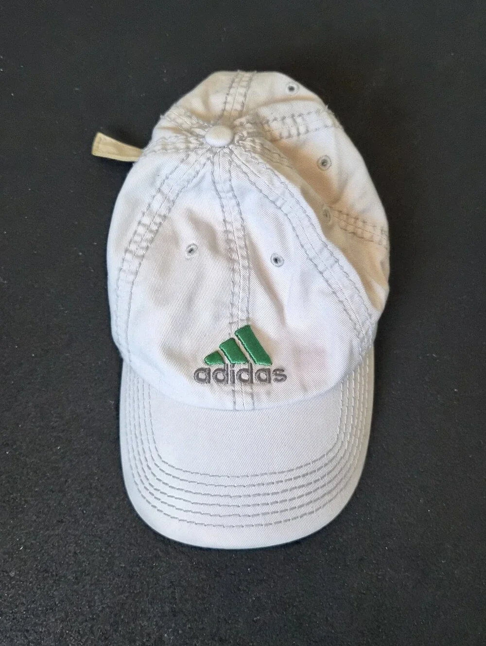 adidas White Cap with Green Logo